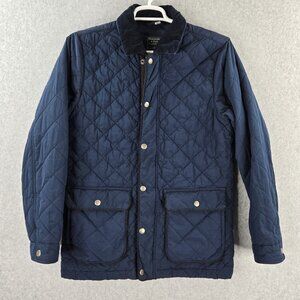 Abercrombie & Fitch Jacket Womens Large Blue Quilted Puffer Snap Barn Farm Coat